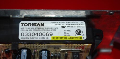 Part # 183D8083P002, WB27K10088 GE Gas Oven Electronic Control Board (used, overlay fair - Bisque)