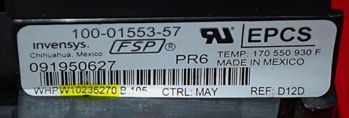 Part # WPW10271837 | W10236270 | Whirlpool Oven Control Board (overlay fair - Black)