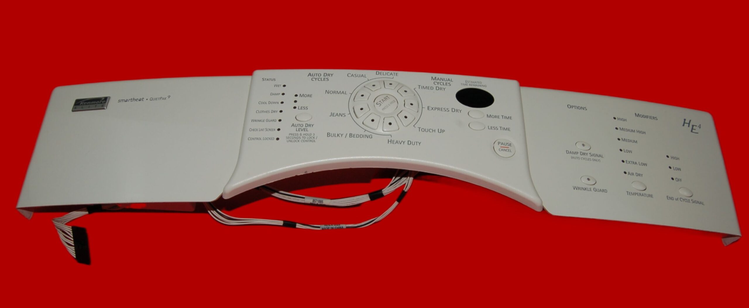 Kenmore Dryer Control Panel And User 8558762 | 855943 | OEM Used Tested (used, condition fair - Bisque)