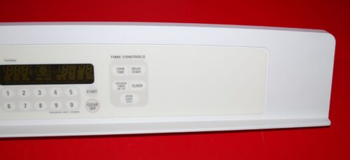 Part # WB36T10555, WB27T10399 GE Oven Control Panel And Board (used, overlay good - Bisque/White)