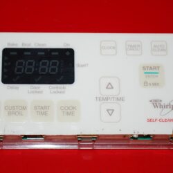 Part # 9761114, 6610451 Whirlpool Gas Oven Electronic Control Board (used, overlay poor - Bisque)
