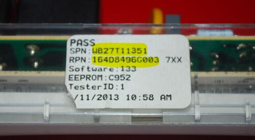 Part # WB27T11351, 164D8496G003 GE Oven Electronic Control Board (used, overlay good - White)