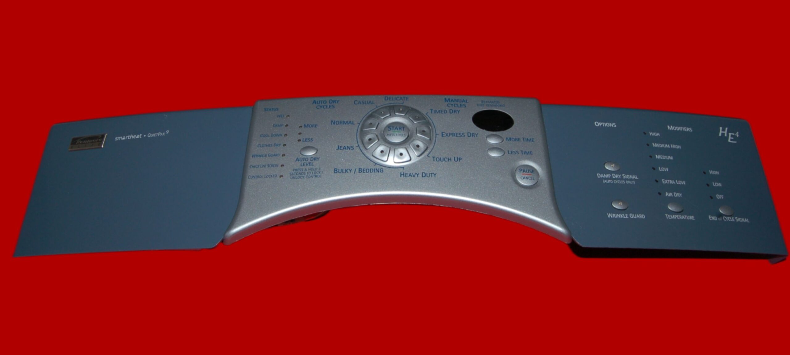 Kenmore Dryer Control Panel and User Interface Panel 8558763 | 8559430 | OEM Used Tested (condition fair - Blue/Silver)