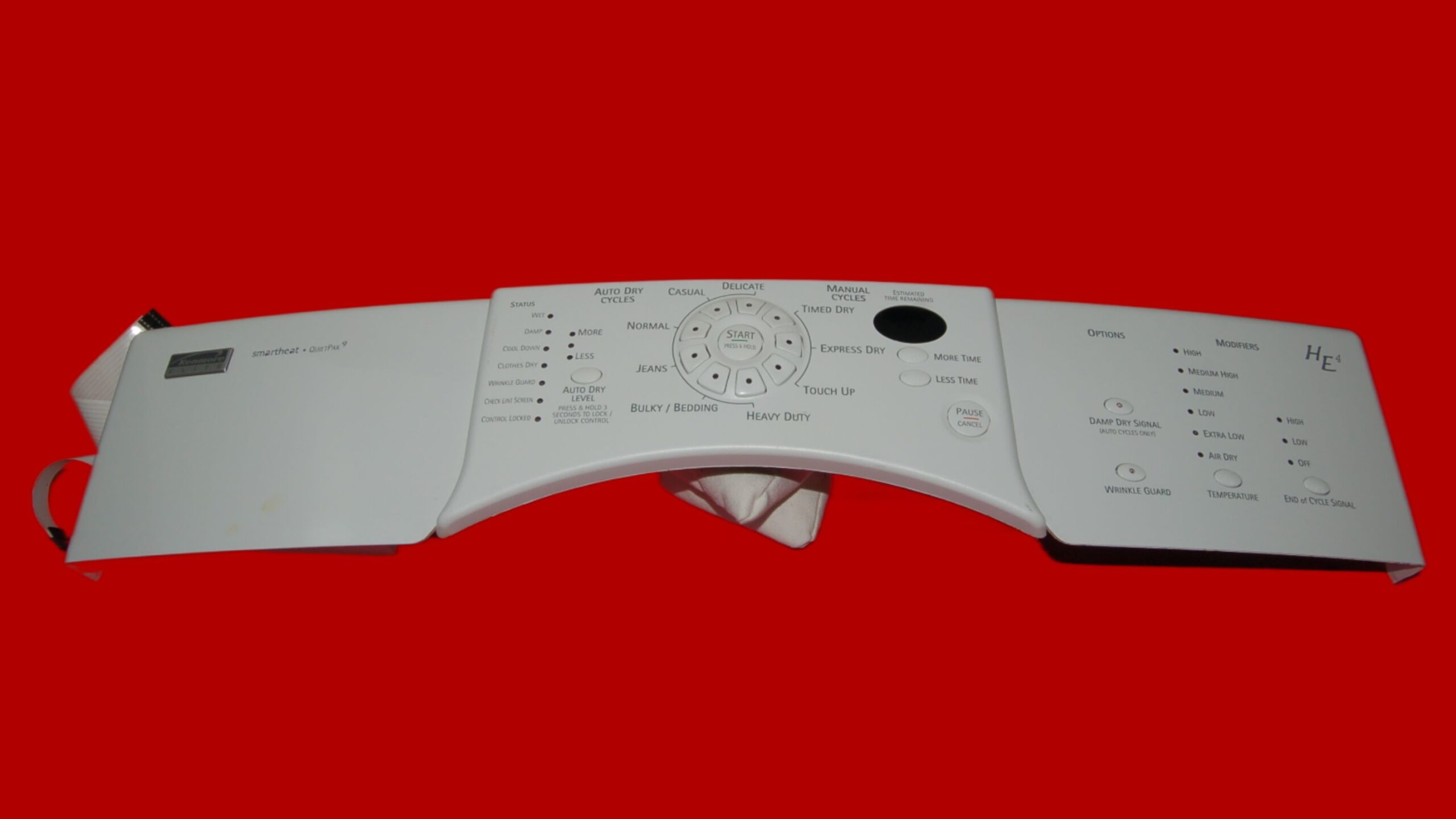Kenmore Dryer Control Panel And User Interface Board 280100 | 8558762 | 8559430 | OEM Used Tested (condition fair - White)