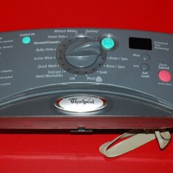 Part # 8182654, WP8182717 Whirlpool Front Load Washer Control Panel And User Interface Board (used, condition fair - Dark Gray)