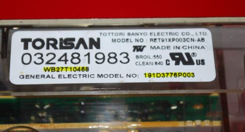 Part # WB27T10468, 191D3776P003 GE Oven Electronic Control Board (used, overlay good - Bisque)