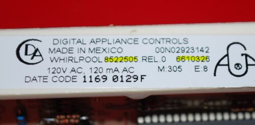 Part # 8522505, 6610326 Whirlpool Oven Electronic Control Board (used, overlay fair - Bisque)