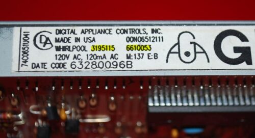 Part # 3195115, 6610053 Whirlpool Gas Oven Electronic Control Board (used, overlay fair - Black)