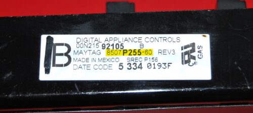 Part # 8507P255-60 Maytag Gas Oven Electronic Control Board (used, overlay Poor - Black)