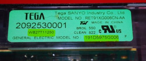 Part # WB27T11250, 191D5975G006 GE Oven Electronic Control Board (used, overlay fair - Black)