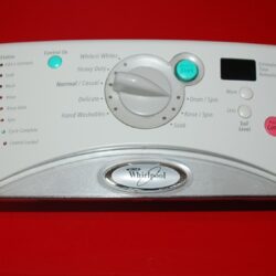 Part # 8182290, WP8181905 Whirlpool Front Load Washer Control Panel And User Interface Board (used, condition fair - Light Gray)