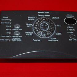 Part # 8181833, 8181699 Kenmore Front Load Washer Control Panel And User Interface Board (used, condition fair - Black/Bisque)