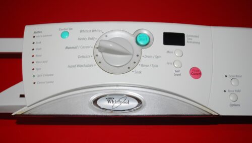Part # 8182290, WP8181905 Whirlpool Front Load Washer Control Panel And User Interface Board (used, condition fair - Light Gray)