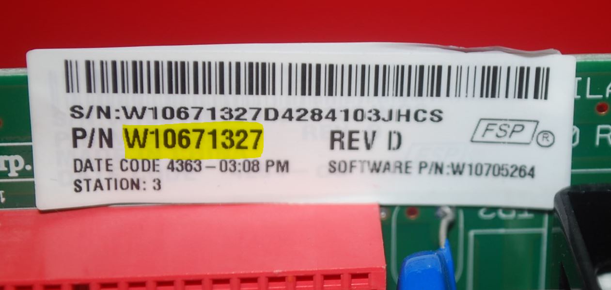 thumbnail image 2 of Whirlpool Washer Main Control Board W10671327 - OEM, 5-Year Warranty, Free Same-Day Shipping 2 of 4