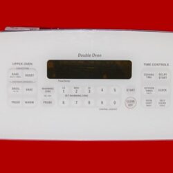 Part # WB27T10698, WB27T10805, 164D6476G009 GE Oven Control Panel And Control Board (used. overlay good - Bisque)