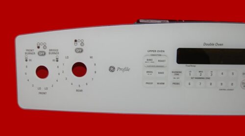 Part # WB27T10698, WB27T10805, 164D6476G009 GE Oven Control Panel And Control Board (used. overlay good - Bisque)