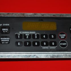 Part # 183D8083P006, WB27K10147 GE Gas Oven Electronic Control Board (used, overlay fair - Black)