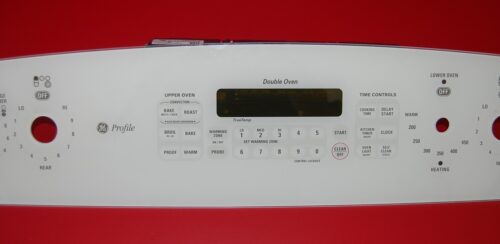 Part # WB27T10698, WB27T10805, 164D6476G009 GE Oven Control Panel And Control Board (used. overlay good - Bisque)
