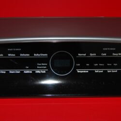 Part # W10838672 Whirlpool Washer Control Panel (used, condition fair - Black)