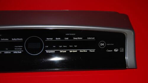 Part # W10838672 Whirlpool Washer Control Panel (used, condition fair - Black)