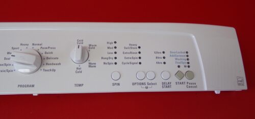 Part #134443000, 137005010,134732500 Kenmore Front Load Washer Control Panel And Board (used, condition fair - White)