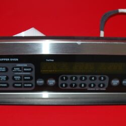 Part # WB36T10577, WB27T10430, 164D4778P003, WB27T10438 GE Oven Control Panel And Control Board (used, overlay fair - Black/Stainless Steel)