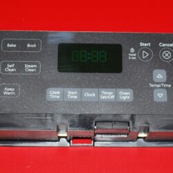 Part # W10424887 - Whirlpool Oven Electronic Control Board (used, overlay very good - Dark Gray)