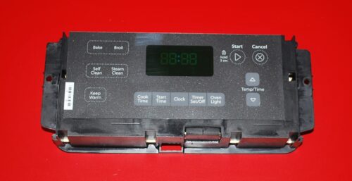 Part # W10424887 - Whirlpool Oven Electronic Control Board (used, overlay very good - Dark Gray)