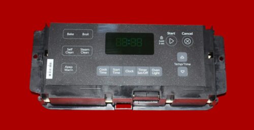 Part # W10424887 - Whirlpool Oven Electronic Control Board (used, overlay very good - Dark Gray)