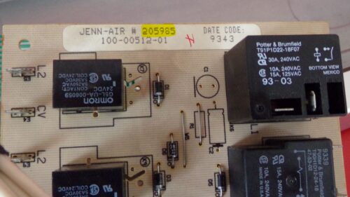 Part # Y712598, 04100264, 205984, 205985, Y04100260, 205986, Y04100261 Jenn- Air Oven Control Panel And Boards (used, overlay good - Bisque)