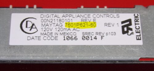 Part # 7601P621-60, WP5701M406-60   Maytag Oven Electronic Control Board (used, overlay fair - Black)