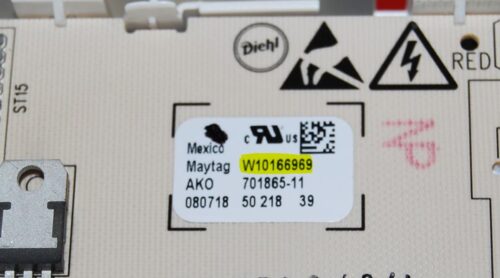 Part # W10166969 Maytag Gas Oven Control Board (used, overlay poor - Black)