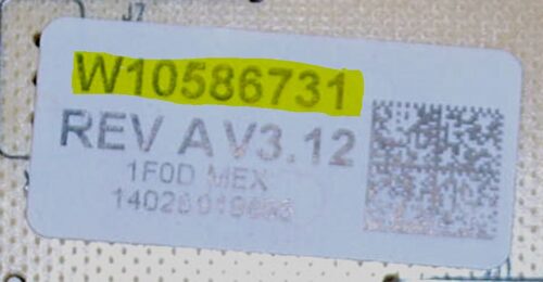 Part # WPW10655832 | W10586731 | Whirlpool Oven Control Board (overlay excellent - Black)