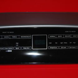 Part # W11130341 Whirlpool Washer Control Panel (used, condition fair - Black)