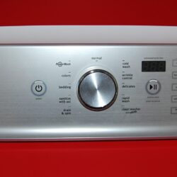 Part # W10919546 Maytag Washer Control Panel (used, condition good - Silver)