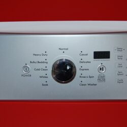 Part # W11248038 Kenmore Washer Control Panel (used, condition fair - Silver)