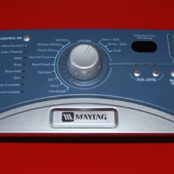 Part # W10163309, WP8182150 Maytag Front Load Washer Control Panel And User Interface Board (used, condition good - Blue)