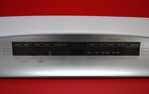 Part # W11130237 Whirlpool Washer Control Panel (used, condition good - Silver)