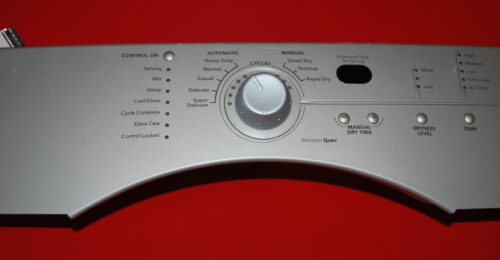 Part # 8562602, 8558455 Kitchen-Aid Dryer Control Panel And User Interface Board (used, condition fair - Gray)
