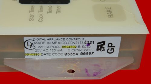 Whirlpool Gas Oven Control Board - WP6610451 | 6610396 | 8524302 (overlay fair - Yellow)