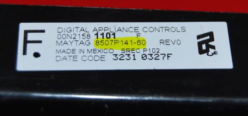 Part # 8507P141-60, WP5701M717-60 Maytag Oven Electronic Control Board (used, overlay fair - White)