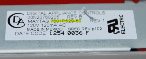 Part # 7601P629-60, 5701M403-60 Maytag Oven Electronic Control Board (used, overlay fair - Bisque)