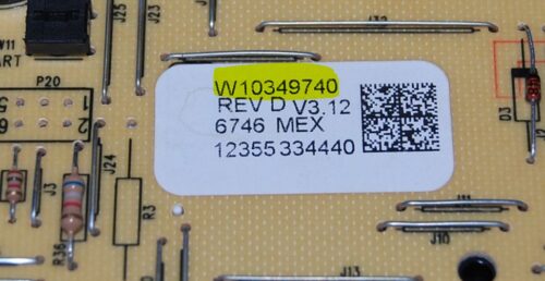 Part # W10349740 Whirlpool Oven Electronic Control Board (used, overlay good - Dark Gray)