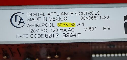 Part # 8053738 | Whirlpool Oven Control Board (overlay good - Almond)