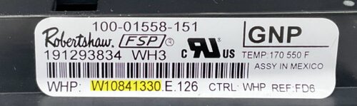 Part # W11126814 | W10841330 | Whirlpool Gas Oven Control Board (overlay fair - Black)