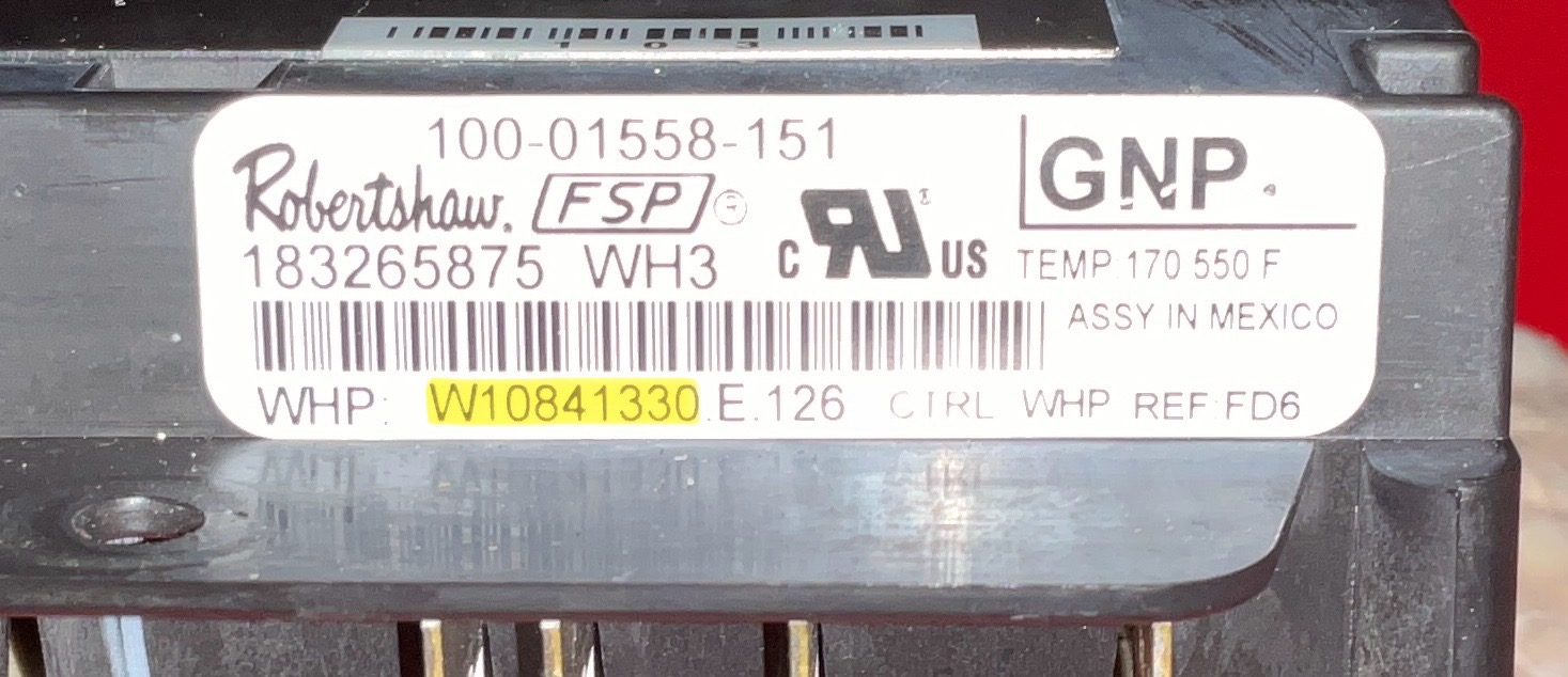 Whirlpool Range Control Board W10841330 – Black Overlay, Like New, Inspected