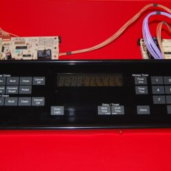 Part # 71001796, 71001872, 7428P036-60,12001914 7428P037-60, 71001850 Jenn Air Touch Panel And Boards (used, overlay fair - Black)