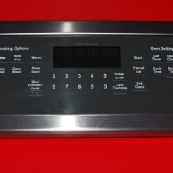 Part # WB07X30076, WB27X33134,191D8472G007, 191D8545G050,191D8472G008 GE Oven Panel And Control Board (used, overlay fair - Dark Gray)