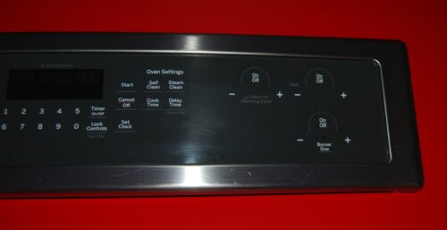 Part # WB07X30076, WB27X33134,191D8472G007, 191D8545G050,191D8472G008 GE Oven Panel And Control Board (used, overlay fair - Dark Gray)