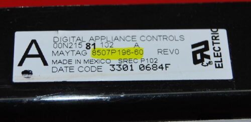 Part # 8507P196-60, 5701M717-60 Maytag Oven Electronic Control Board (used, overlay fair - White)